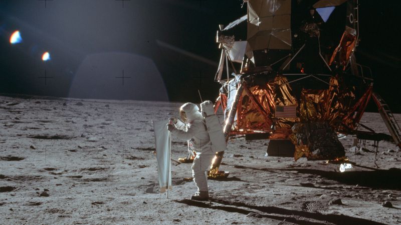 Foto toont oefening - De maanlanding van Apollo 11 goed voorbereid